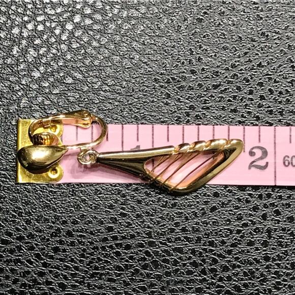 Crown Trifari Modernist Abstract Space Age Atomic Clip On Earrings Wrap Wire MCM - Picture 14 of 15